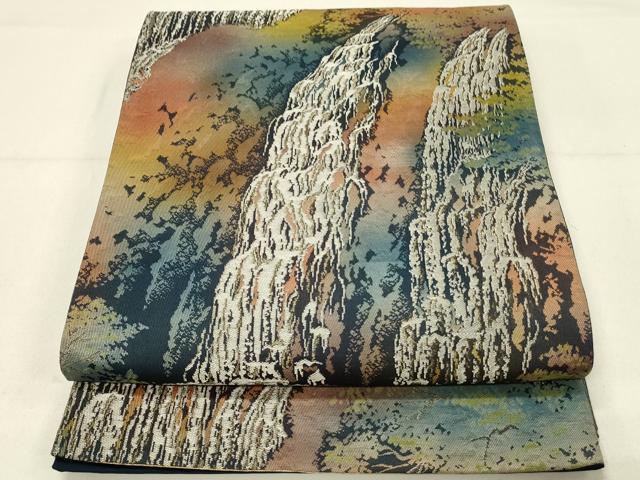 平和屋着物◎六通柄袋帯 国立公園 樹林文 金糸 正絹 逸品 DABC9955qp