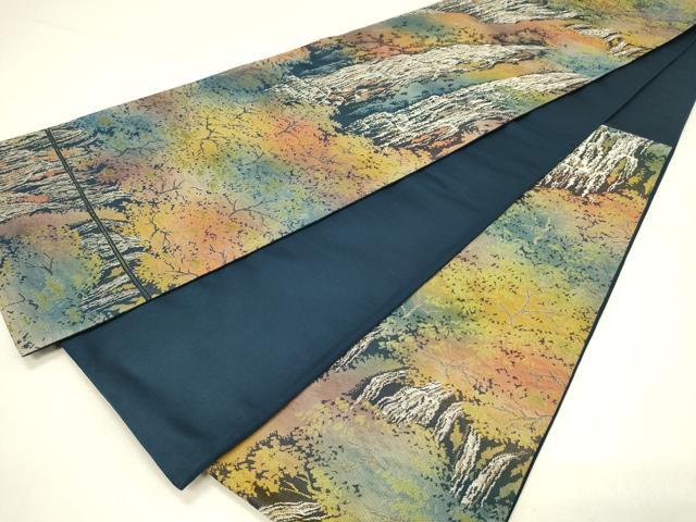 平和屋着物◎六通柄袋帯 国立公園 樹林文 金糸 正絹 逸品 DABC9955qp