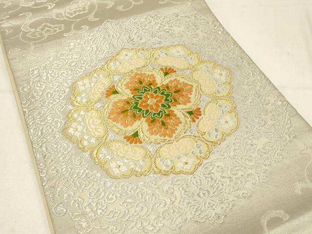 平和屋着物◎六通柄袋帯 舞花文 金銀糸 さが美扱い 正絹 逸品 DABC9957qp