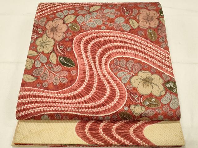 平和屋着物◎全通柄袋帯 辻が花 鹿の子文様 正絹 逸品 DABC9972qp
