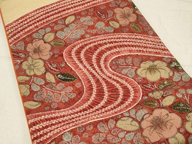 平和屋着物◎全通柄袋帯 辻が花 鹿の子文様 正絹 逸品 DABC9972qp