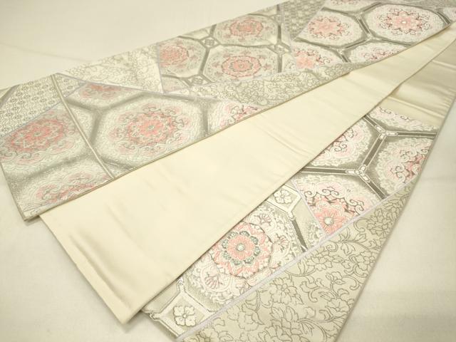 平和屋着物◎六通柄袋帯 唐織 天平更沙華文 プラチナ箔 正絹 逸品 DABC9984qp