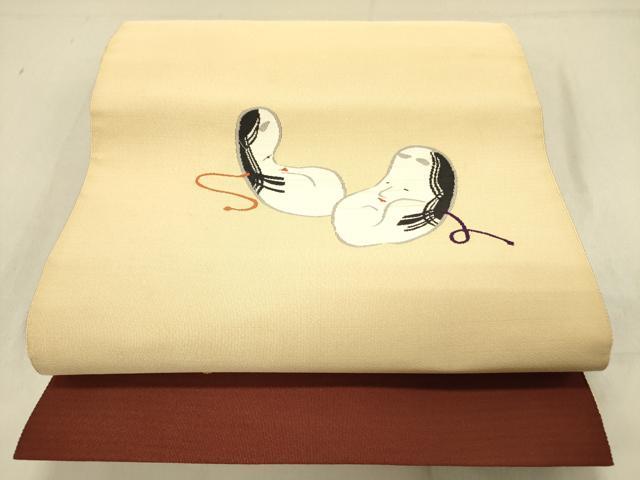 平和屋着物●爪掻き本綴れ 八寸名古屋帯 面 正絹 逸品 DABD0045op