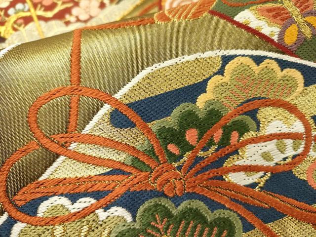 平和屋着物●唐織・西陣の老舗・名門・藤原織物 六通柄袋帯 唐織 小袖宝箱文 本金箔 上代120万 正絹 逸品 未使用 DABD0206op