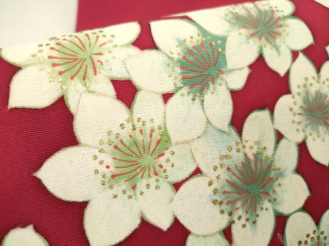 平和屋着物●塩瀬 九寸名古屋帯 舞花 金彩 正絹 逸品 DABD0294op