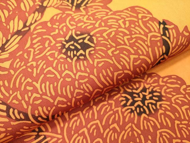 平和屋着物●塩瀬 全通柄九寸名古屋帯 型染 菊 正絹 逸品 DABD0312op