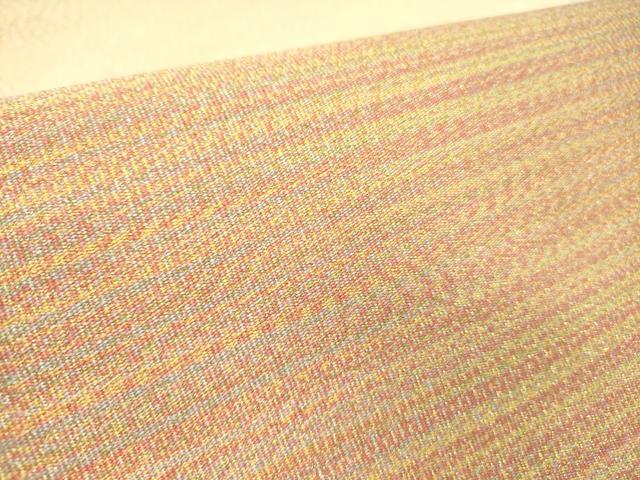 平和屋着物●爪掻き本綴れ 八寸名古屋帯 横段文 金糸 正絹 逸品 DABD0314op