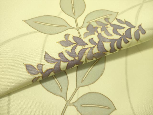 平和屋着物●塩瀬 九寸開き名古屋帯 芝草文 金彩 正絹 逸品 DABD0357op