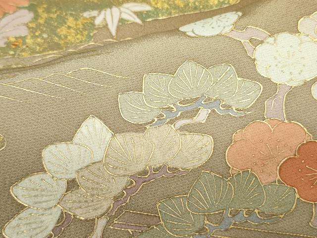 平和屋着物■訪問着 風景花松文 暈し染め 金彩 正絹 逸品 DABD0383op