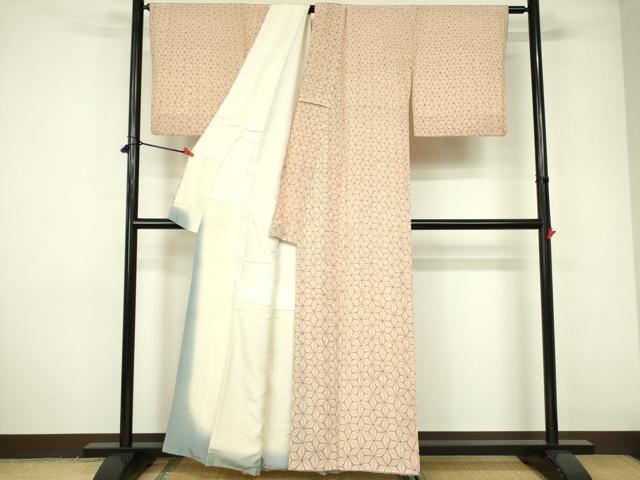 平和屋着物■上質な小紋 麻の葉文様 正絹 逸品 DABD0394op
