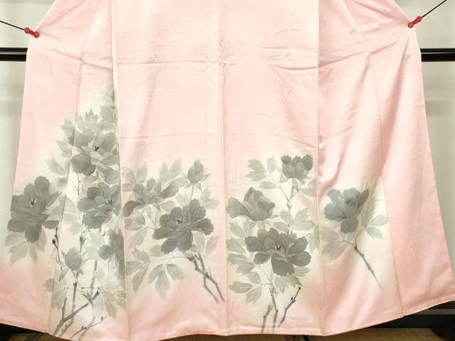 平和屋着物■訪問着 牡丹 暈し染め 正絹 逸品 DABD0413op