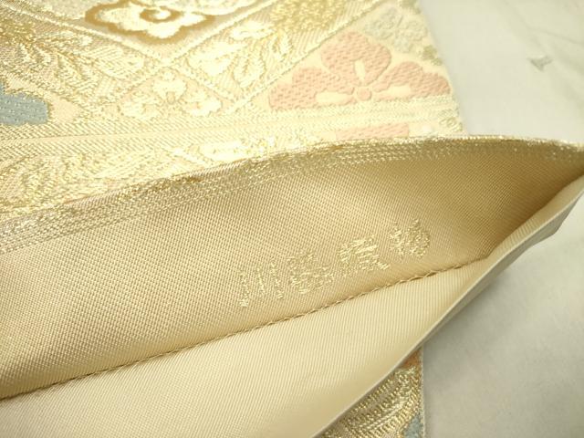 平和屋着物●西陣 川島織物 六通柄 本袋帯 唐織 花菱文 金糸 正絹 逸品 DABD0476op