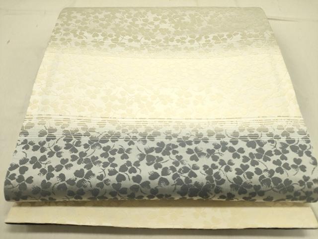 平和屋着物●両面 全通柄袋帯 クローバー 正絹 逸品 DABD0478op