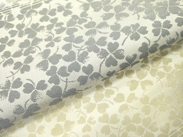 平和屋着物●両面 全通柄袋帯 クローバー 正絹 逸品 DABD0478op