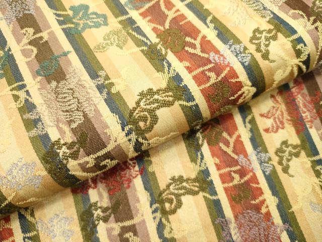 平和屋着物●九寸名古屋帯 草花間道 正絹 逸品 DABD0525op