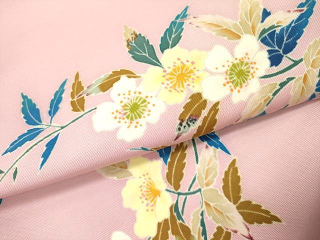 平和屋着物●塩瀬 九寸名古屋帯 友禅 作家物 花鳥文 正絹 逸品 DABD0538op