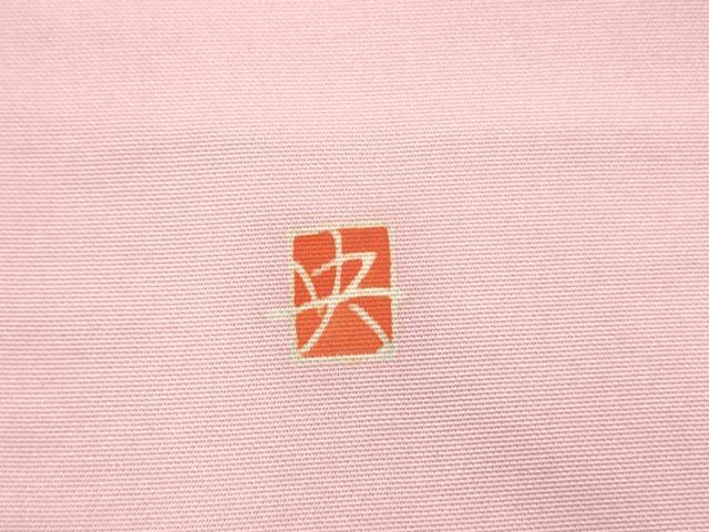 平和屋着物●塩瀬 九寸名古屋帯 友禅 作家物 花鳥文 正絹 逸品 DABD0538op