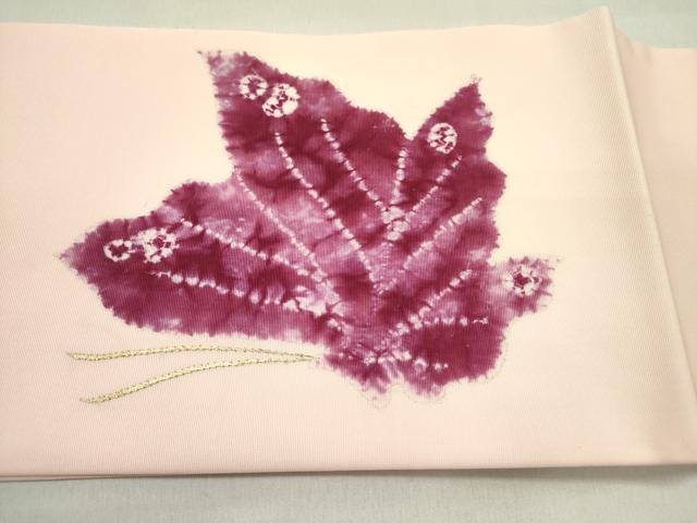 平和屋着物▼塩瀬 つけ帯 絞り 刺繍 舞蝶文 金糸 正絹 逸品 DABD0557op