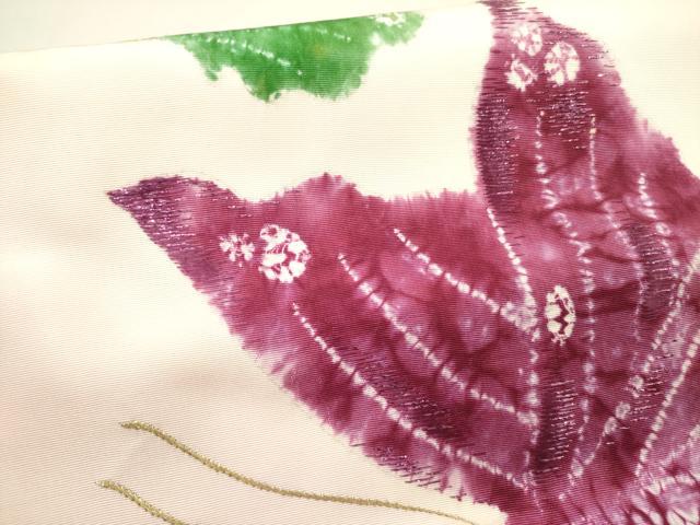 平和屋着物▼塩瀬 つけ帯 絞り 刺繍 舞蝶文 金糸 正絹 逸品 DABD0557op