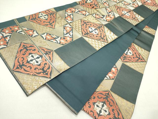 平和屋着物●西陣 川島織物 六通柄 本袋帯 唐織 花菱文 金糸 正絹 逸品 DABD0562op