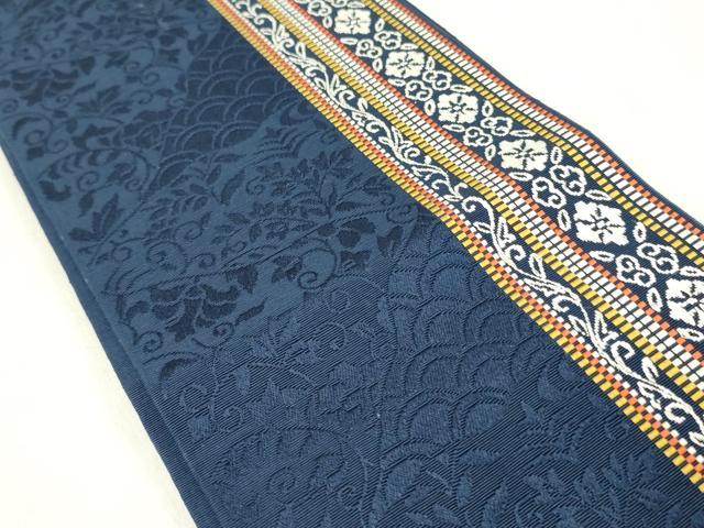 平和屋着物●本場筑前博多織 半幅帯 花間道 正絹 逸品 DABD0588op