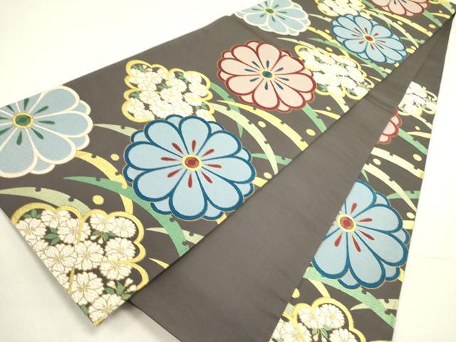 平和屋着物●西陣織 天平初年創始の京の老舗 洛陽織物 六通柄袋帯 唐織 八重菊露芝文 金糸 正絹 逸品 DABD0689op