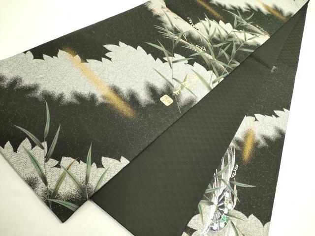 平和屋着物●袋帯 螺鈿 作家物 片輪車花文 燦輝宝 金彩 さが美扱い 正絹 逸品 未使用 DABD0717op