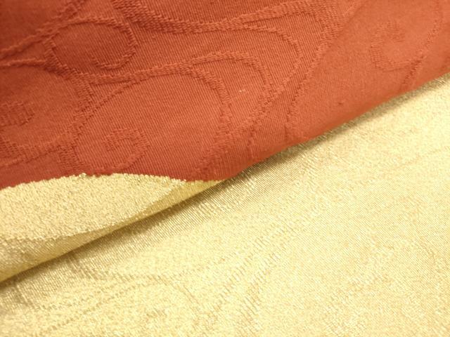 平和屋着物●八寸名古屋帯 綴れ 幾何学文様 金糸 共箱付き 正絹 逸品 DABD0803op