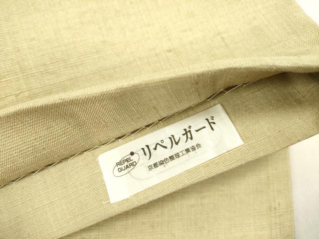 平和屋着物●太鼓柄袋帯 手描き 紬地 草花文 金彩 正絹 逸品 DABD0815op