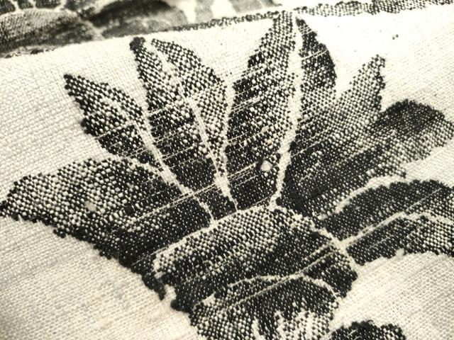 平和屋着物●八寸名古屋帯 紬地 草花 正絹 逸品 DABD0829op