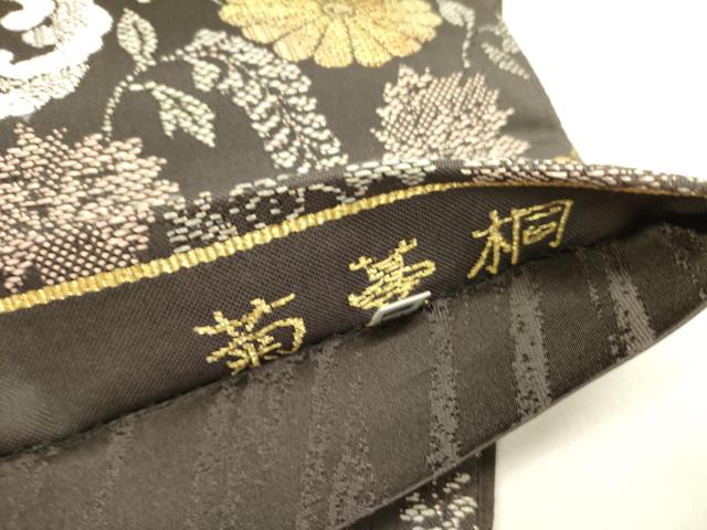 平和屋着物●六通柄袋帯 唐織 菊憂桐 金糸 正絹 逸品 DABD0838op