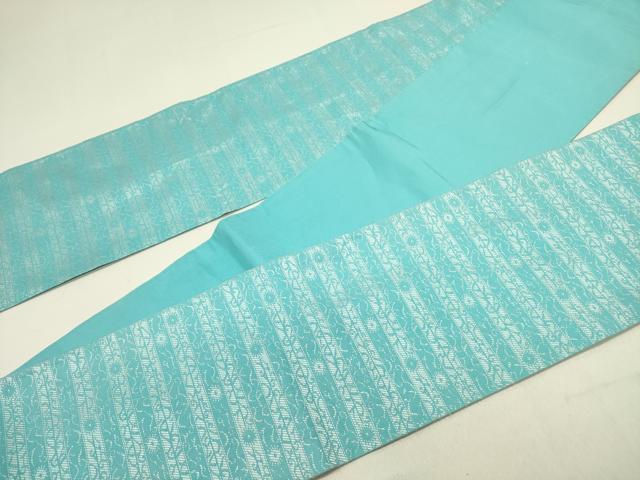 平和屋着物●西陣 川島織物 半幅帯 横段花文 正絹 逸品 DABD0842op