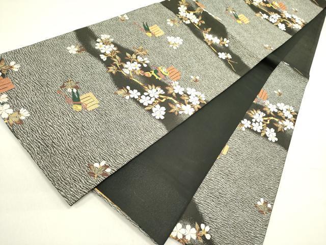 平和屋着物●六通柄袋帯 紹巴 源氏香 貝桶花文 金糸 正絹 逸品 DABD0861op