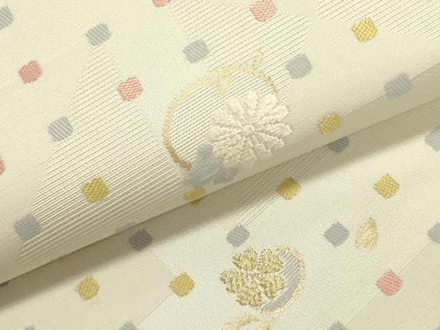 平和屋着物●九寸名古屋帯 唐織 舞花 金糸 正絹 逸品 DABD0864op