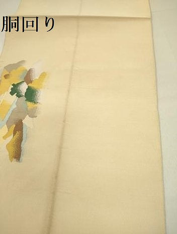 平和屋着物●爪掻き本綴れ 八寸名古屋帯 風景文 正絹 逸品 DABD0917op