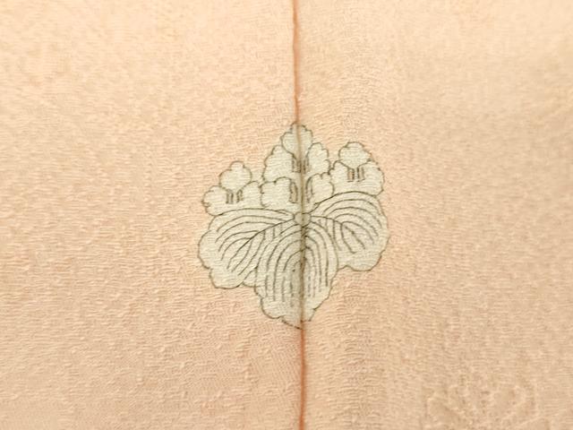 平和屋着物●上質な色無地 草花地紋 洗柿色 正絹 逸品 DABD1024ps