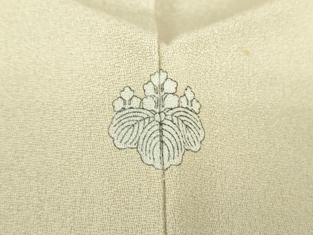 平和屋着物●無地絵羽訪問着 道長花地紋 象牙色 ロング丈 正絹 逸品 DABD1033ps