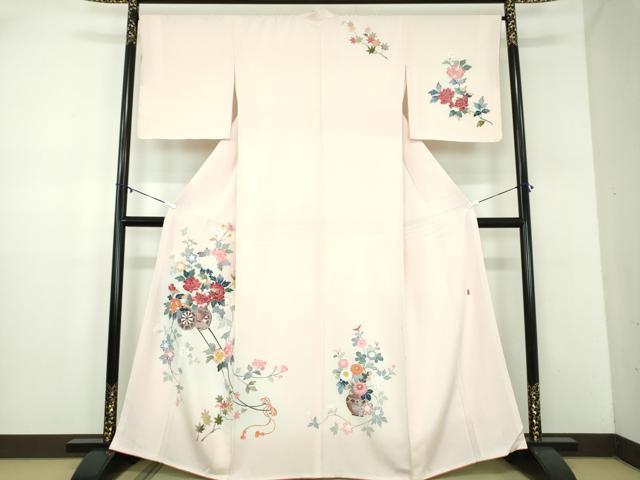 平和屋着物●訪問着 友禅 作家物 花車文 暈し染め 正絹 逸品 DABD1071ps