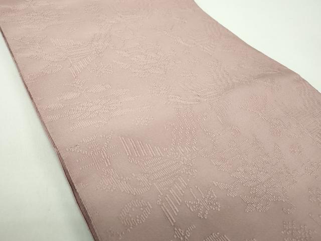 平和屋着物●西陣 小川英謹製 爪掻き本綴れ 八寸名古屋帯 有栖川 胡桃染色 保証書・共箱付き 正絹 逸品 DABD1079ps