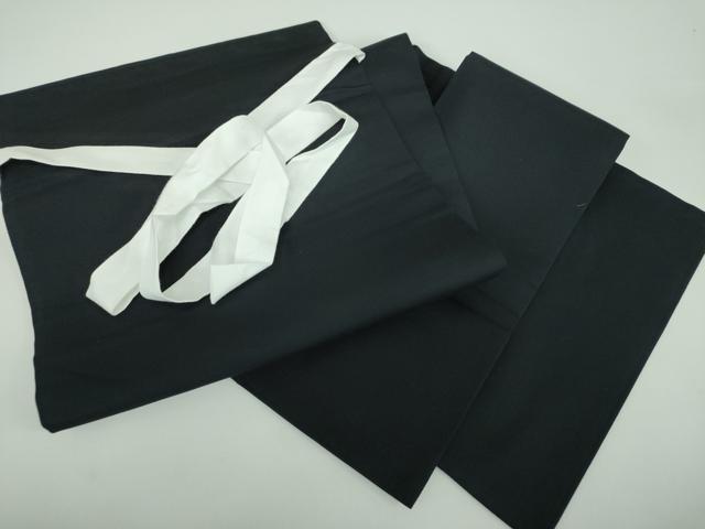 平和屋着物●つけ帯 羊 黒地 正絹 逸品 未使用 DABD1081ps
