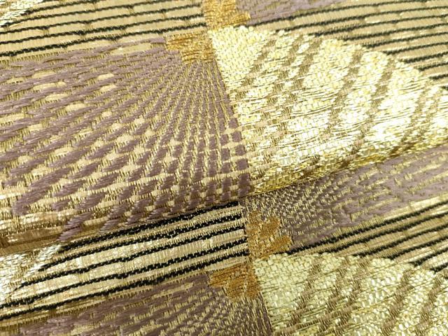 平和屋着物●つけ帯 市松花文 金銀糸 鈴乃屋扱い 正絹 逸品 DABD1089ps