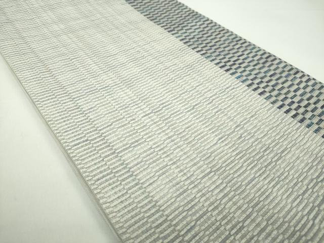 平和屋着物▽六通柄袋帯 スリーシーズン 春夏秋 藍 市松間道 金糸 正絹 逸品 DABD1108ps