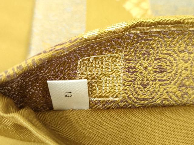 平和屋着物●西陣 じゅらく謹製 六通柄袋帯 唐織 黄金絲 流水花間道 金糸 正絹 24k 逸品 DABD1137ps
