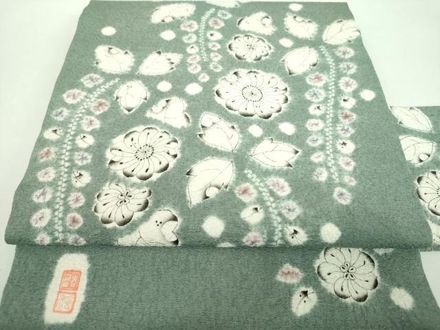 平和屋着物●九寸名古屋帯 作家物 絞り 辻が花 正絹 逸品 DABD1175ps