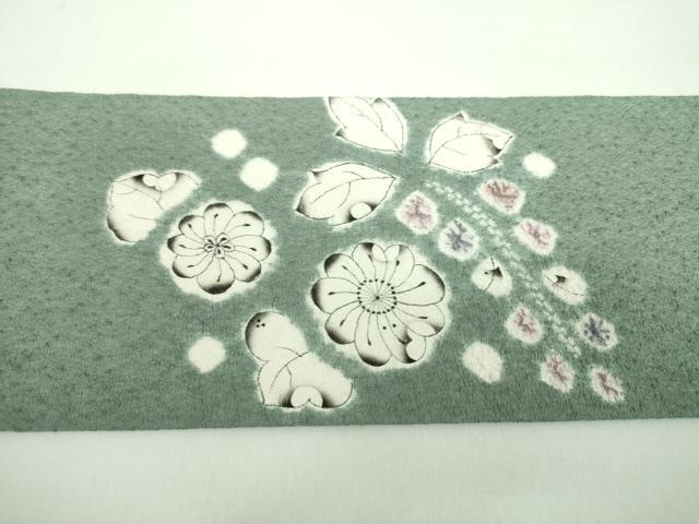 平和屋着物●九寸名古屋帯 作家物 絞り 辻が花 正絹 逸品 DABD1175ps