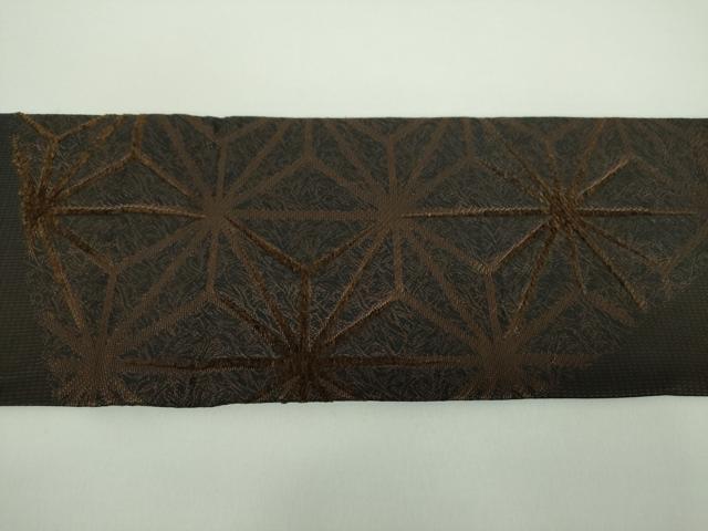 平和屋着物●九寸名古屋帯 モール 麻の葉文様 正絹 逸品 DABD1177ps