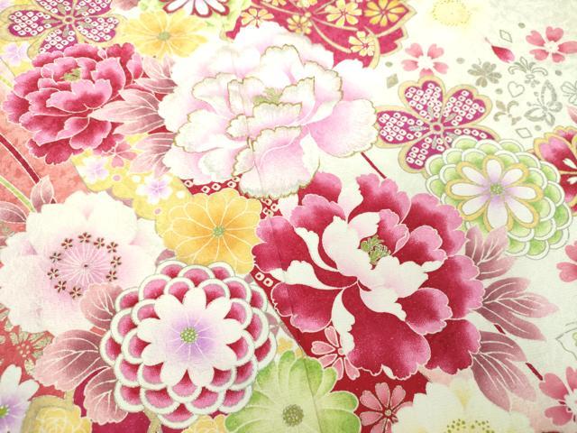 平和屋着物●豪華振袖 刺繍 舞蝶花文 暈し染め 金彩 銀通し地 正絹 逸品 DABD1201ps