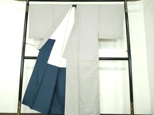 平和屋着物●男性 お召 吉野間道 正絹 逸品 DABD1208ps