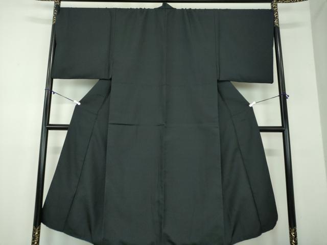 平和屋着物●男性 お召 キングサイズ 格子 正絹 逸品 DABD1213ps