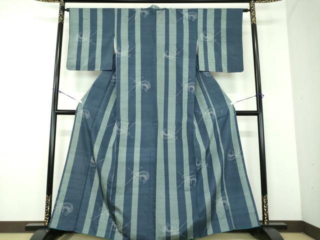 平和屋着物●上質な紬 伊勢海老 正絹 逸品 DABD1220ps